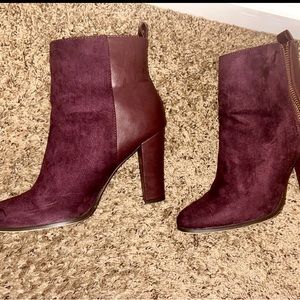 Shoe Dazzle Women's Dauphine Block Heel Ankle Bootie Purple US:11 UK:9